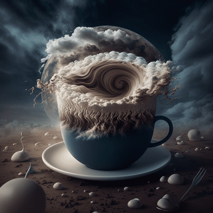 Storm above a teacup - Midjourney image