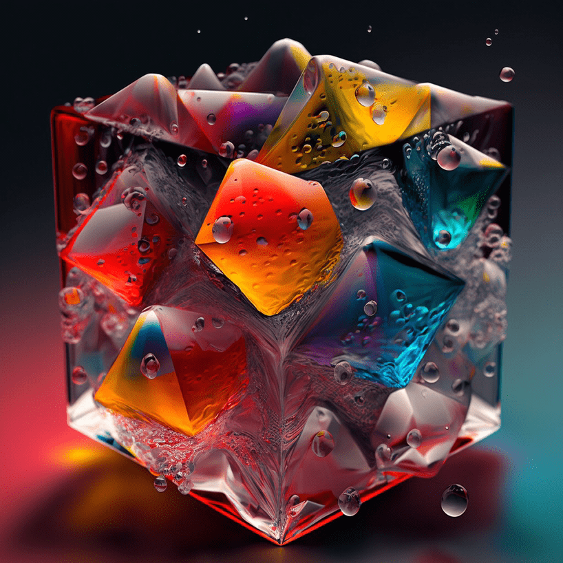 Colourful Triangular Cubes Encased in A Transparent Cube