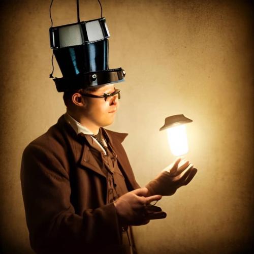 Man Wearing a Lampshade on his Head